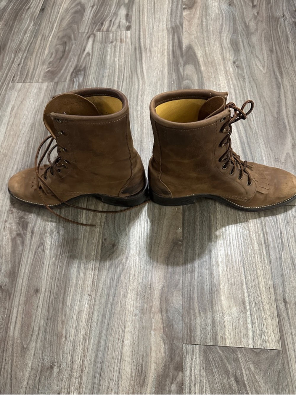 Laredo Brown Lace-Up Leather Work Boots - Picture 14 of 15